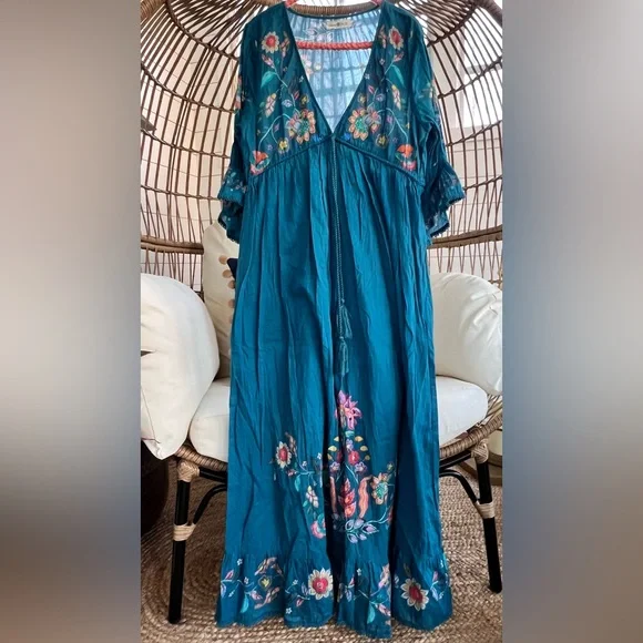 Natural Life Teal and Purple Boho dress - Picture 1 of 8